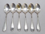 Jogo de 6 colheres de sopa em prata 90 francesa com pega modelo X. Medindo 22cm de comprimento.