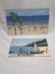 Lote de 2 pinturas óleo sobre eucatex, assinada "Nazaré - Rio 03" e "Nazaré - 2000". Medindo o maior 30cm x 18,5cm.