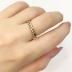 VIVARA - Anel em Ouro Amarelo 18Kt Com Brilhantinhos (Contraste VIVARA) - Medida:14 - Peso: 3,10Gr