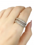 VIVARA - Anel  Pavê em Ouro Branco 18KT - Aro duplo - Medida:15 - Peso:9,10Gr