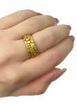 LISHT - Anel em Ouro Amarelo 18Kt com aplique de brilhantinhos - Peso:5,90Gr - Medida:13