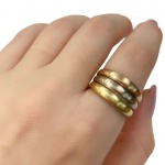 H STERN Anel Tres core de ouro 18Kt Fosqueado - Medida:16 - Peso:8,40Gr