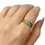 Anel em Ouro Branco 18Kt Pavezinho delicado - Peso:2,20Gr - Medida:16