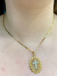 Colar em Ouro Amarelo 18kt com Pendente em Cruz com 45Cm de Comprimento e Pingente 2,80 Cm - Peso:7,0Gr