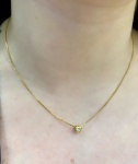 Ponto de Luz em Ouro Amarelo 18Kt  Diamante lapidação coração com aproximadamente 0,15Ct - Colar com 42 cm - Peso:2,80Gr