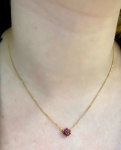 Colar em Ouro Amarelo 18Kt  com Flor de Rubilitas - Medindo :42Cm - Peso:2,50Gr