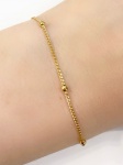 Delicada Pulseira em Ouro Amarelo 18Kt Bolinhas - Peso:1,20Gr - Medida:18Cm