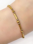Pulseira em Ouro Branco e Ouro Amarelo 18Kt Com Bolinhas - Medida:17Cm - Peso:4,70GR
