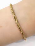 Pulseira Torcida Em Ouro Branco e Ouro Amarelo 18Kt, Medida:18Cm - Peso:3,70Gr