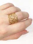 Exótico Anel em Ouro Amarelo 18Kt com Lindo desenho em arabescos - Peso:3,60Gr - Medida:20