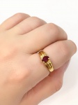 Anel em Ouro Amarelo 18Kt Solitário de Rubilita - Peso:2,80Gr - Medida:15