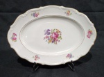 C.T. TIELSCH WAZBRZYCH - TRAVESSA EM PORCELANA POLONESA COM DECORAÇÃO FLORAL.  MEDINDO 20 X 29 CM