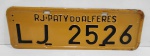 ANTIGA PLACA AUTOMOTIVA AMARELA DE DUAS LETRAS