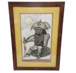 ALDEMIR MARTINS -  "CANGACEIRO " - MEDINDO A MOLDURA 72 X 51 CM E A GRAVURA 48 X 30 CM