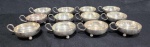EBERLE - CONJUNTO DE 12 TAÇAS DE SOBREMESA EM METAL ESPESSURADO A PRATA. MEDINDO 4.5 X 8.5 X 11 CM