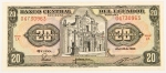 Numismática, ECUADOR. Uma Cédula P-115 20 Sucres