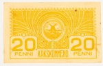 Numismática, ESTONIA. Uma Cédula P-41 20 Penni 1919
