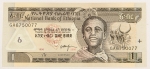 Numismática, ETHIOPIA. Uma Cédula 1 Birr Flor de Estampa