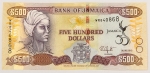 Numismática, JAMAICA. Uma Cédula P-91 500 Dollars