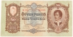 Numismática, HUNGRIA. Uma Cédula 50 Pengó 1932