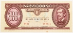 Numismática, HUNGRIA. Uma Cédula 100 Forint 1992