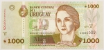 Numismática, URUGUAY. Uma Cédula 1000 Pesos 2011 Flor de Estampa