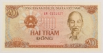 Numismática, VIETNAM. Uma Cédula P-100 200 Dong 1987 Flor de Estampa