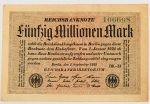 Numismática, ALEMANHA. Uma Cédula 50000000 Mark