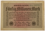 Numismática, ALEMANHA. Uma Cédula 50000000 Mark