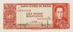 Numismática, BOLIVIA. Uma Cédula P-157 100 Pesos 1962 Flor de Estampa