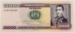 Numismática, BOLIVIA. Uma Cédula P-169 10000 Pesos 1984 Flor de Estampa