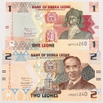 Numismática, INTERNACIONAL. Duas Cédulas SIERRA LEONE Flor de Estampa