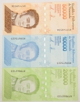 Numismática, INTERNACIONAL. Três Cédulas VENEZUELA