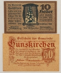 Numismática, AUSTRIA. Duas Cédulas NOTGELD