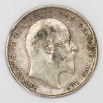 Numismática, INGLATERRA. Uma Moeda de Prata 3 Pence 1904
