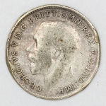 Numismática, INGLATERRA. Uma Moeda de Prata 3 Pence 1918