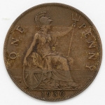 Numismática, INGLATERRA. Uma Moeda 1 Penny 1930