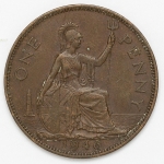 Numismática, INGLATERRA. Uma Moeda 1 Penny 1946