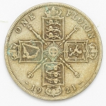 Numismática, INGLATERRA. Uma Moeda de Prata 1 Florin 1921