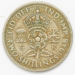 Numismática, INGLATERRA. Uma Moeda 2 Shillings 1948