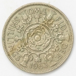 Numismática, INGLATERRA. Uma Moeda 2 Shillings 1963