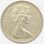 Numismática, INGLATERRA. Uma Moeda 10 New Pence 1976