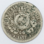 Numismática, Brasil. Moeda de 100 RÉIS 1874