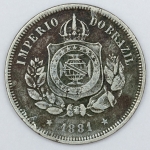 Numismática, Brasil. Moeda de 100 RÉIS 1881