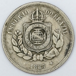 Numismática, Brasil. Moeda de 100 RÉIS 1887