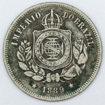 Numismática, Brasil. Moeda de 100 RÉIS 1889