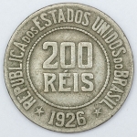 Numismática, Brasil. Moeda de 200 RÉIS 1926