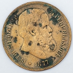 Numismática, Brasil. Moeda de 40 RÉIS 1877