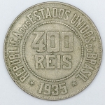 Numismática, Brasil. Moeda de 400 RÉIS 1935