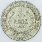 Numismática, Brasil. Moeda de 2000 RÉIS 1926 